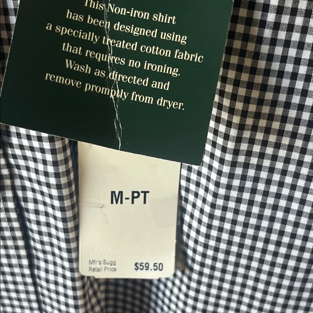 Ralph Lauren Ladies Black and White Checkered Shirt Size PM NWT - Picture 5 of 6